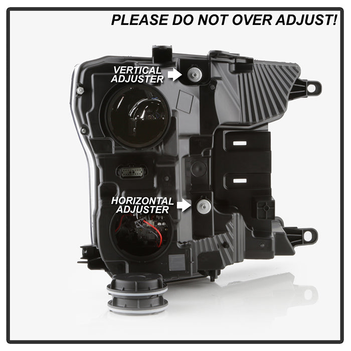 xTune Ford F150 18-20 White DRL Full LED Two Projector Headlights - Chrome PRO-CH-FF15018S-FLED-C 9949609