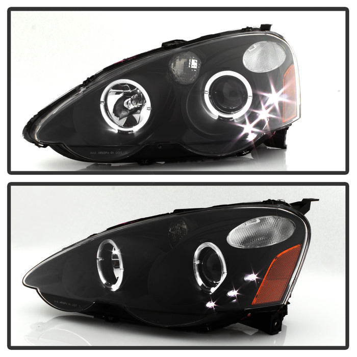 SPYDER xTune Acura RSX 2002-2004 Halo Projector Headlights - Black PRO-JH-ARSX02-HL-BK 9036613