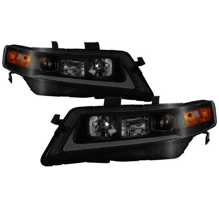 SPYDER xTune 04-08 Acura TSX LED Light Bar Projector Headlights - Smoked (PRO-JH-ATSX04-LB-BSM) 9043123