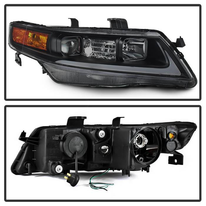 SPYDER xTune 04-08 Acura TSX LED Light Bar Projector Headlights - Smoked (PRO-JH-ATSX04-LB-BSM) 9043123