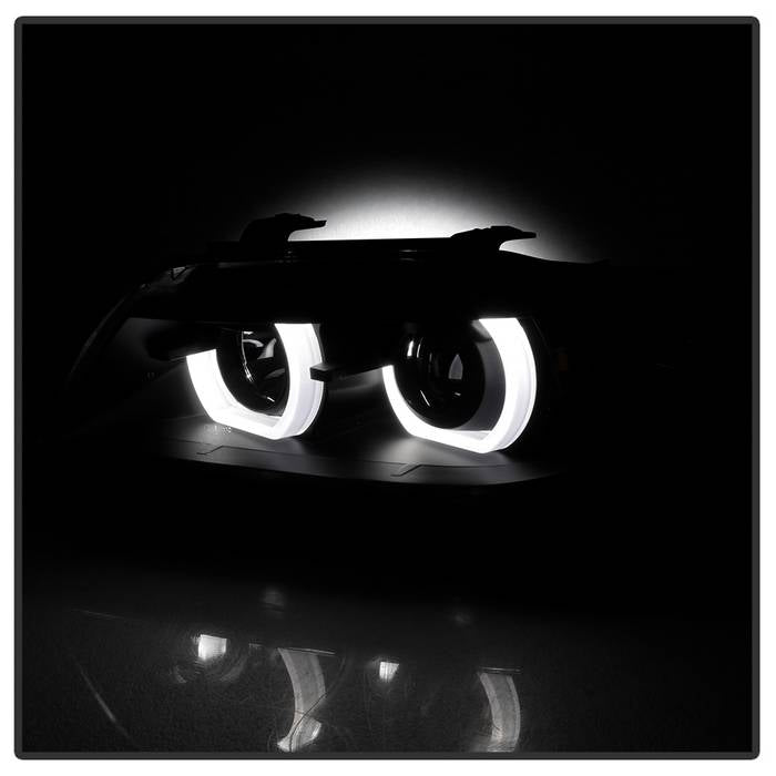 SPYDER xTune 06-08 BMW 3-Series E90 4dr Projector Headlights - Halogen - DRL - Black (PRO-JH-BE9006-FL-BK) 9041716