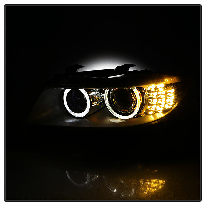SPYDER xTune 08-13 BMW 3-Series E90/E91 4DR OEM Style Halogen Proj Headlights -Blk (PRO-JH-BE9009-AM-BK) 9943621