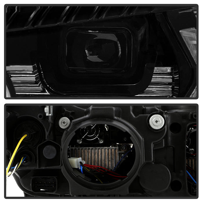 SPYDER xTune BMW F30 LED DRL Projector Headlights - Black (PRO-JH-BMWF3012-LED-BK) 9950421