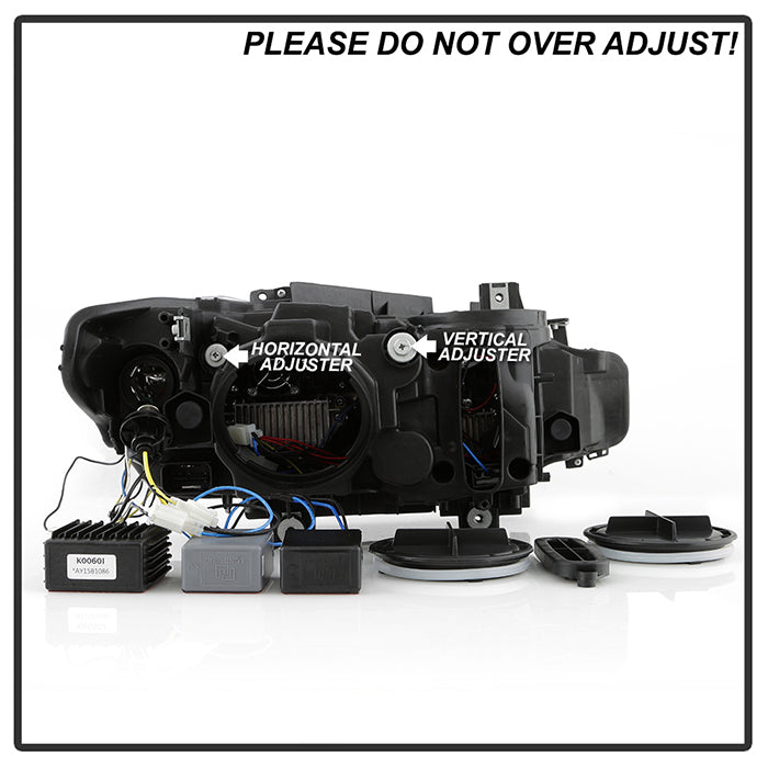 SPYDER xTune BMW F30 LED DRL Projector Headlights - Black (PRO-JH-BMWF3012-LED-BK) 9950421