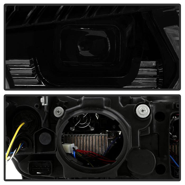 SPYDER xTune BMW F30 (Halogen Model) w/ LED DRL Projector Headlights - Blk Smoke PRO-JH-BMWF3012-LED-BSM 9950445
