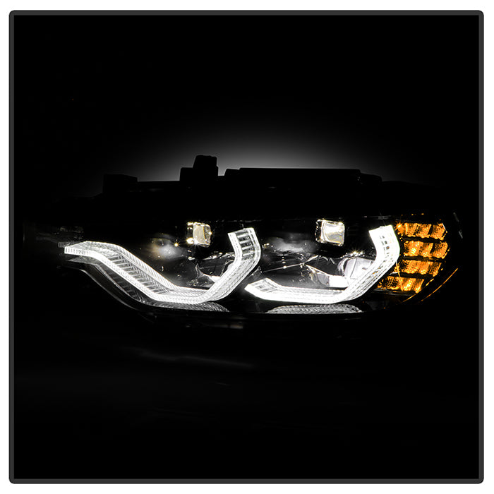 SPYDER xTune BMW F30 (Halogen Model) w/ LED DRL Projector Headlights - Blk Smoke PRO-JH-BMWF3012-LED-BSM 9950445