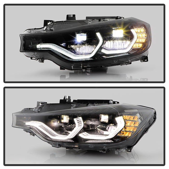 SPYDER xTune BMW F30 (Halogen Model) w/ LED DRL Projector Headlights - Blk Smoke PRO-JH-BMWF3012-LED-BSM 9950445