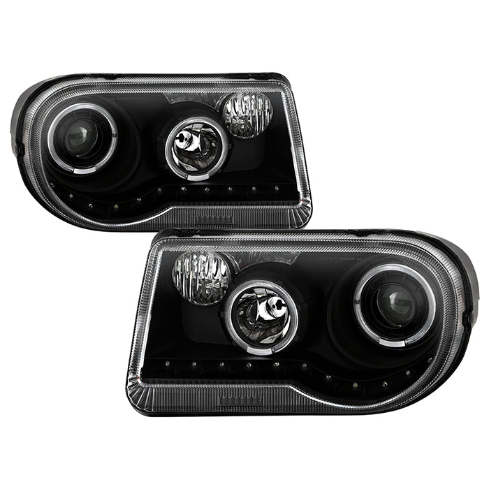 SPYDER Xtune Chrysler 300C 05-10 ( Not 300 ) Halo Projector Headlights Black PRO-JH-C300C-LED-BK 9027734