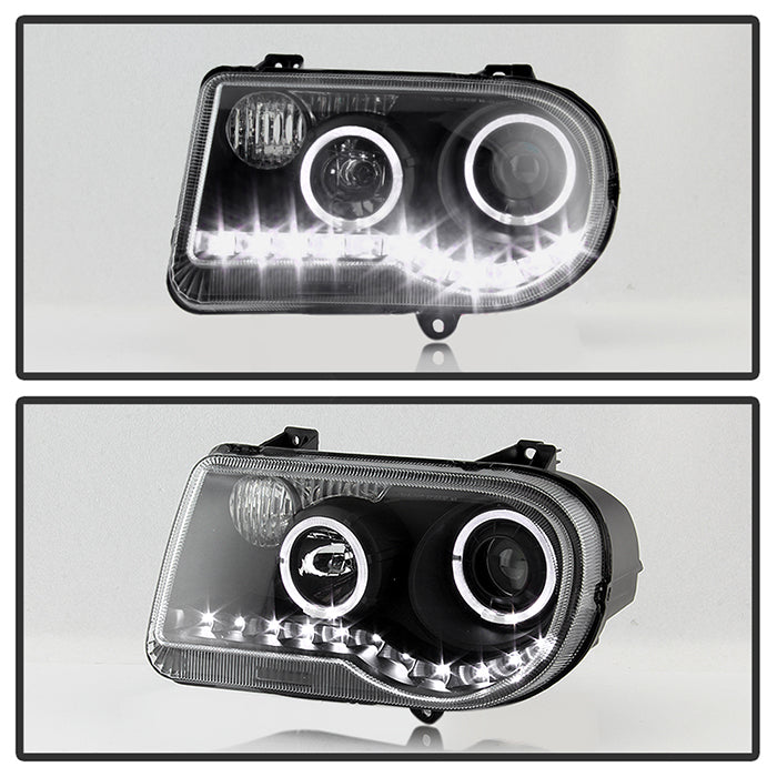 SPYDER Xtune Chrysler 300C 05-10 ( Not 300 ) Halo Projector Headlights Black PRO-JH-C300C-LED-BK 9027734