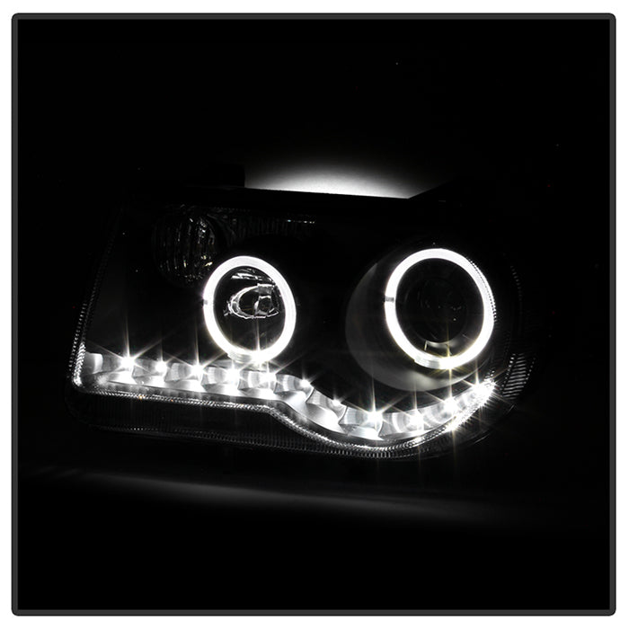 SPYDER Xtune Chrysler 300C 05-10 ( Not 300 ) Halo Projector Headlights Black PRO-JH-C300C-LED-BK 9027734