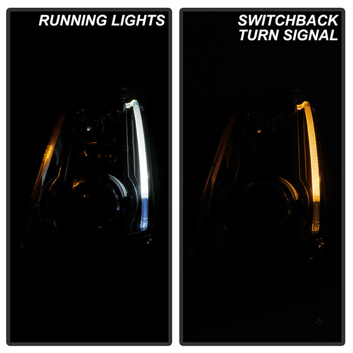 SPYDER xTune 08-14 Cadillac CTS LED Switch Back Projector Headlights - Black (PRO-JH-CACTS08-LED-BK) 9950322