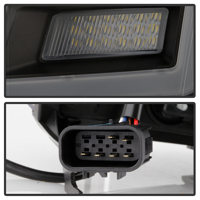 xTune 07-14 Cadillac Escalade DRL LED Light Bar Proj. Headlights - Black Smoked PRO-JH-CAES07-LB-BSM 9049071