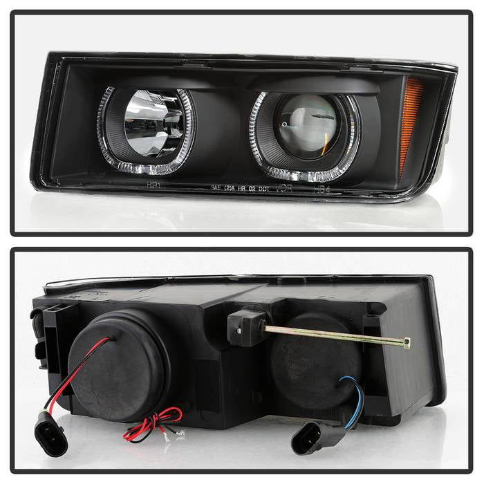 SPYDER xTune 02-06 Chevrolet Avalanche Halo Projector Headlights LED Halo - Black PRO-JH-CAVA02-HL-C 9045370