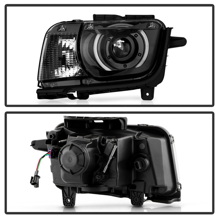 SPYDER 10-13 Chevy Camaro Halogen w/LED DRL Projector Headlight - Black (PRO-JH-CCAM10-OEP-BK(=) 9959097