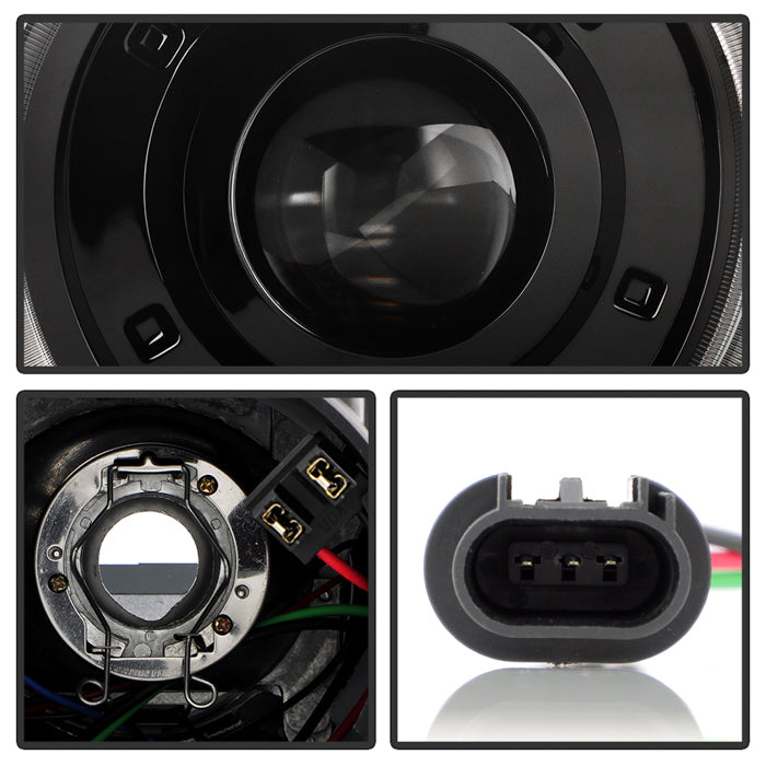 SPYDER 10-13 Chevy Camaro Halogen w/LED DRL Projector Headlight - Black (PRO-JH-CCAM10-OEP-BK(=) 9959097