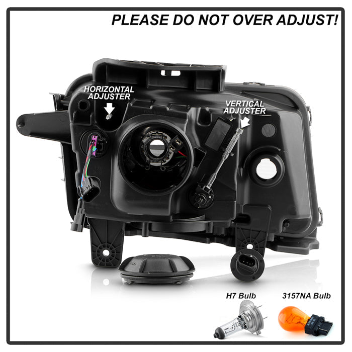 SPYDER 10-13 Chevy Camaro Halogen w/LED DRL Projector Headlight - Black (PRO-JH-CCAM10-OEP-BK(=) 9959097