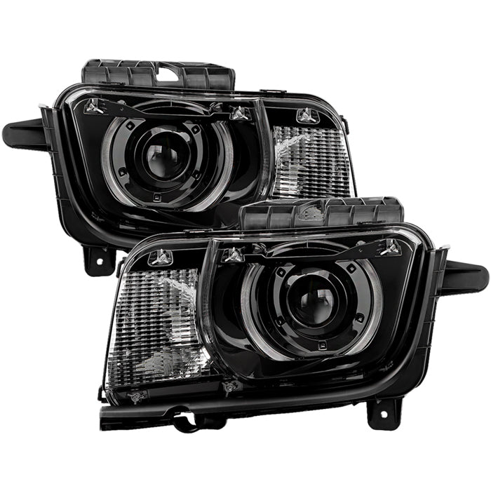 SPYDER 10-13 Chevy Camaro Halogen w/LED DRL Projector Headlight - Black (PRO-JH-CCAM10-OEP-BK(=) 9959097