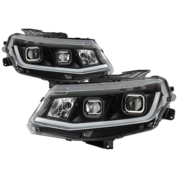 SPYDER xTune 16-18 Chevrolet Camaro Halogen Only Proj Headlights w/ DRL Tube - Black - PRO-JH-CCAM16-LB-BK 9047473
