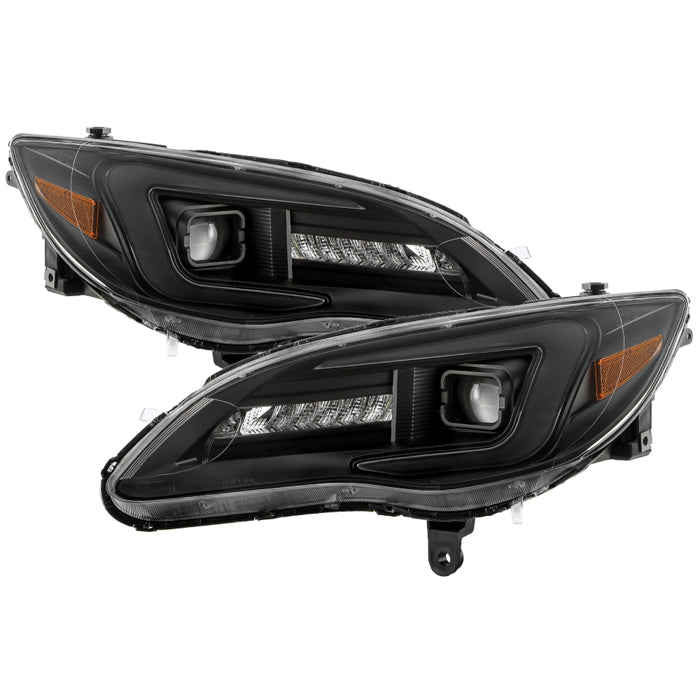SPYDER xTune Chrysler 200 11-14 Halogen Proj. Headlights w/ Light Bar - Blk PRO-JH-CHR211-LBDRL-BK 9055546