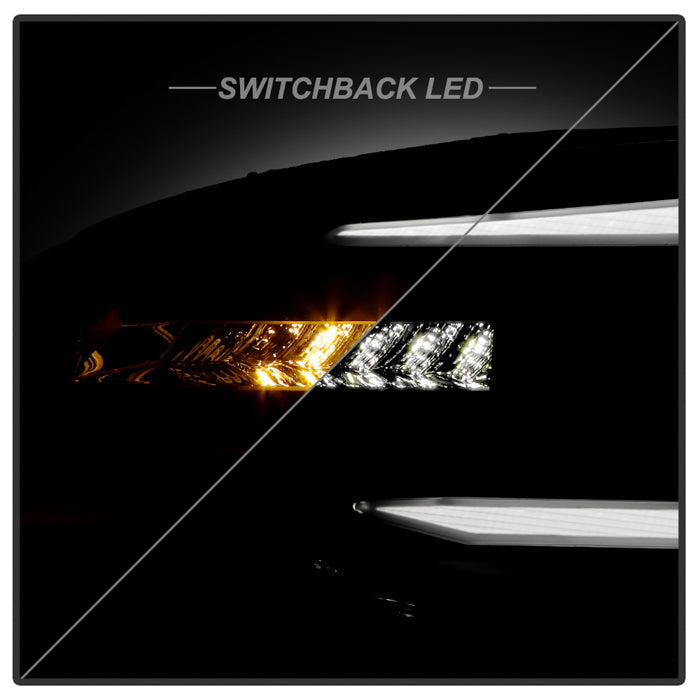 SPYDER xTune Chrysler 200 11-14 Halogen Proj. Headlights w/ Light Bar - Blk PRO-JH-CHR211-LBDRL-BK 9055546