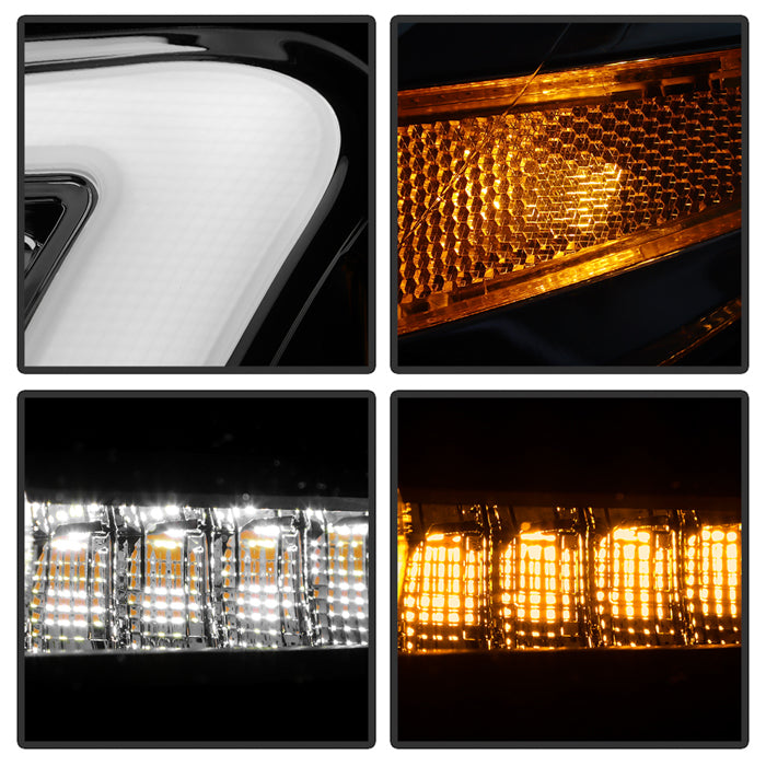 SPYDER xTune Chrysler 200 11-14 Halogen Proj. Headlights w/ Light Bar - Chrome PRO-JH-CHR211-LBDRL-C 9055553