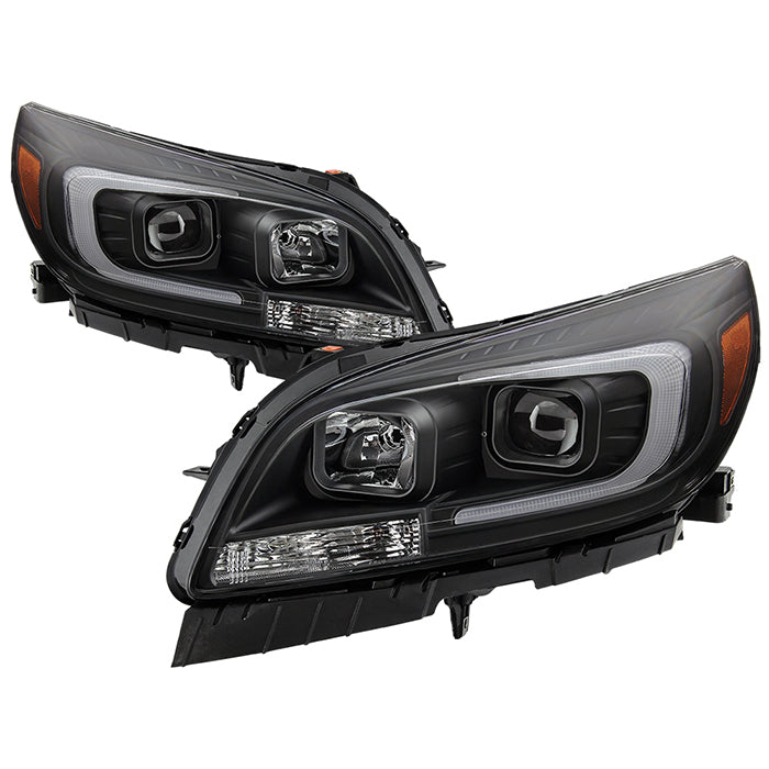 SPYDER xTune 13-15 Chevy Malibu (Halogen Models Only) DRL Light Bar Proj. Headlights - Black PRO-JH-CM13-LB 9046254