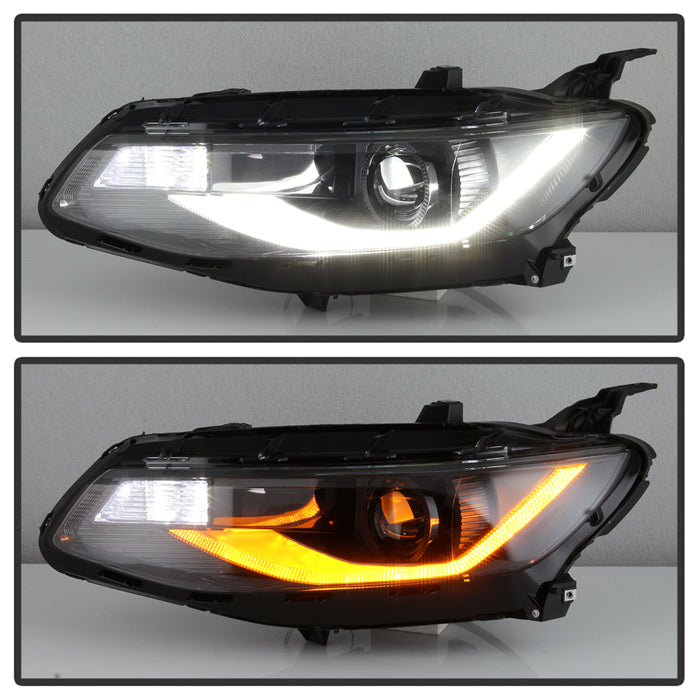 SPYDER 16-18 Chevy Malibu LED Switch Sequential Signal Projector Headlights - Black 9937200