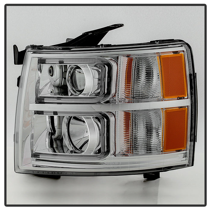 SPYDER Xtune Chevy Silverado 1500/2500/3500 07-13 Halo Projector Headlights Chrome PRO-JH-CS07-LED-C 9027802