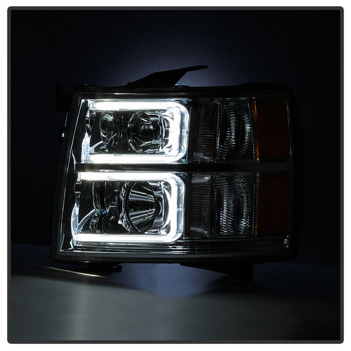 SPYDER Xtune Chevy Silverado 1500/2500/3500 07-13 Halo Projector Headlights Chrome PRO-JH-CS07-LED-C 9027802