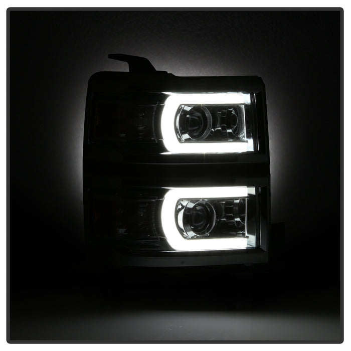 SPYDER Xtune Chevy Silverado 1500 14-15 Projector Headlights Light Bar Drl Chrome PRO-JH-CS14-LBDRL-C 9034985