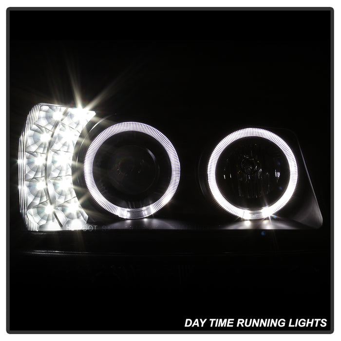 SPYDER xTune Chevy Silverado 03-06 Projector Headlights 4pcs - LED Halo - Black PRO-JH-CSIL03-SET-BK 9036774