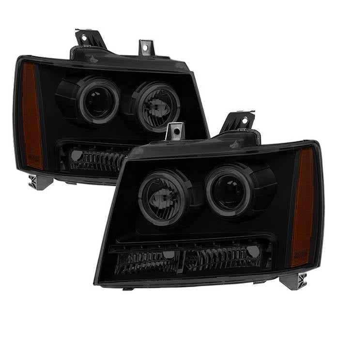 SPYDER Xtune Chevy Suburban 1500/2500 07-14 Halo Projector w/LED Headlights Smoked PRO-JH-CSUB07-LED-BSM 9030307