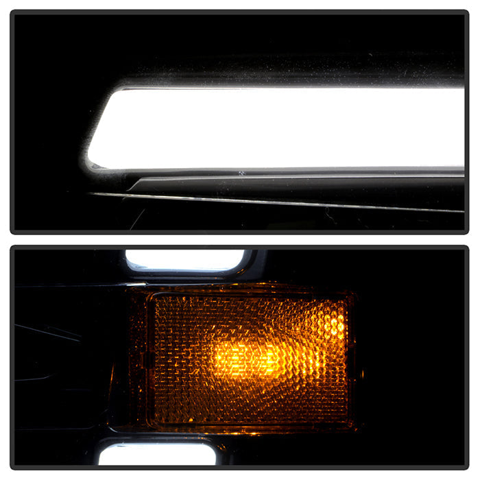 SPYDER xTune 02-09 Chevrolet Trailblazer Projector Headlights Light Bar DRL - Black (PRO-JH-CTB02-LBDRL-BK) 9050749