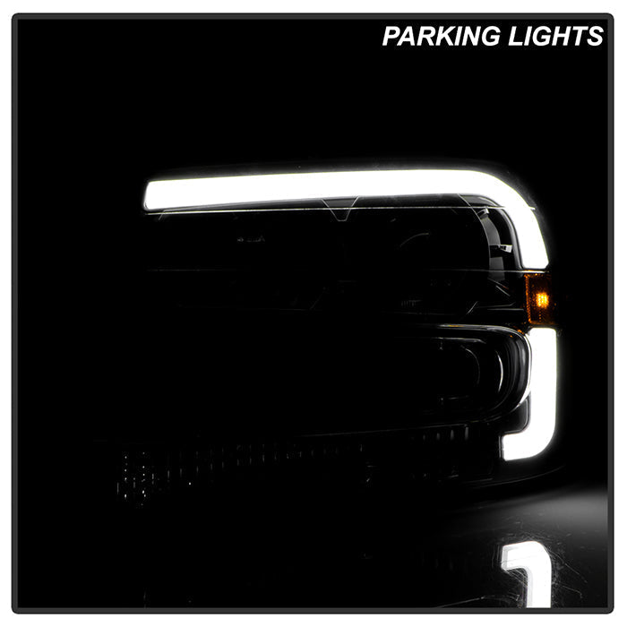 SPYDER xTune 02-09 Chevrolet Trailblazer Projector Headlights Light Bar DRL - Black (PRO-JH-CTB02-LBDRL-BK) 9050749