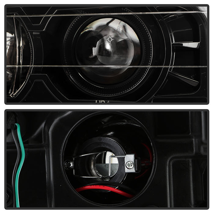 SPYDER xTune 02-09 Chevrolet Trailblazer Projector Headlights Light Bar DRL - Black (PRO-JH-CTB02-LBDRL-BK) 9050749