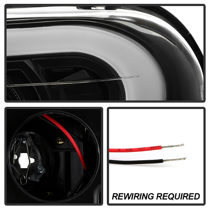 SPYDER xTune 02-09 Chevrolet Trailblazer Projector Headlights Light Bar DRL - Black (PRO-JH-CTB02-LBDRL-BK) 9050749