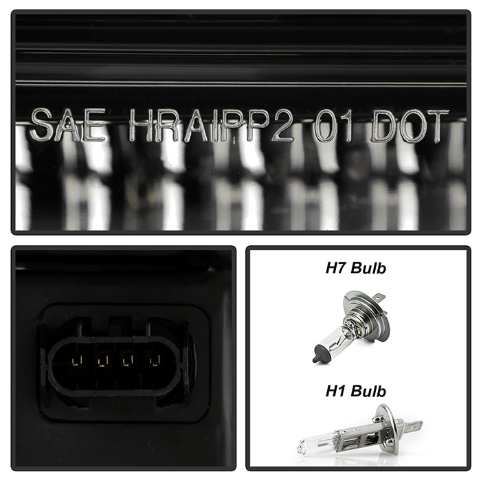 SPYDER xTune 02-09 Chevrolet Trailblazer Projector Headlights Light Bar DRL - Black (PRO-JH-CTB02-LBDRL-BK) 9050749