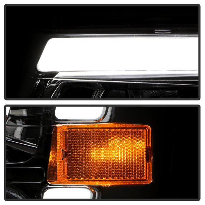 SPYDER xTune 02-09 Chevrolet Trailblazer Projector Headlights Light Bar DRL - Chrome (PRO-JH-CTB02-LBDRL-C) 9050756