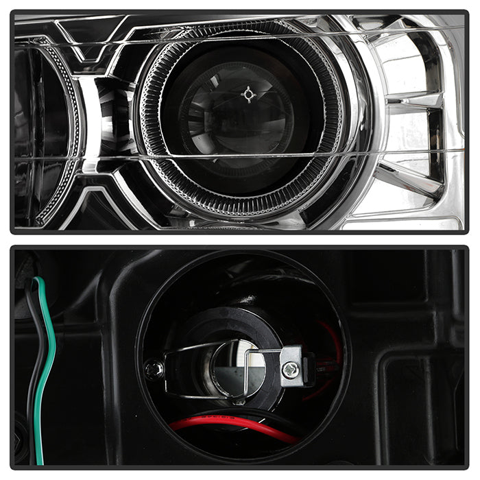 SPYDER xTune 02-09 Chevrolet Trailblazer Projector Headlights Light Bar DRL - Chrome (PRO-JH-CTB02-LBDRL-C) 9050756