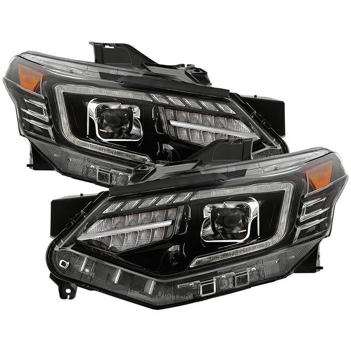 SPYDER Xtune 18-21 Chevrolet Traverse (HID Models) DRL LED Light Bar Projector Headlights - Black Chrome 9052828