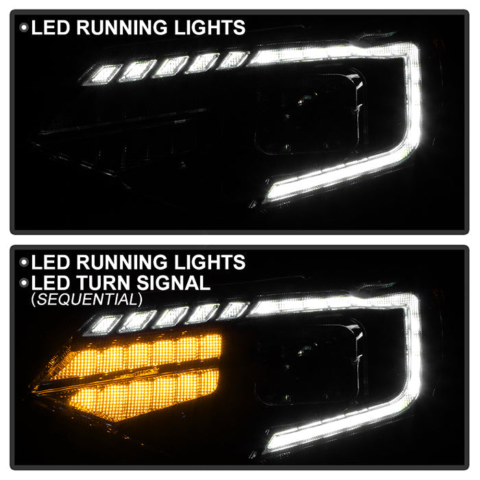 SPYDER Xtune 18-21 Chevrolet Traverse (HID Models) DRL LED Light Bar Projector Headlights - Black Chrome 9052828