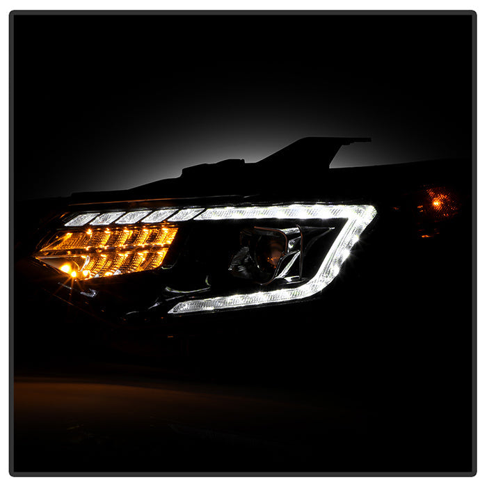 SPYDER Xtune 18-21 Chevrolet Traverse (HID Models) DRL LED Light Bar Projector Headlights - Black Chrome 9052828