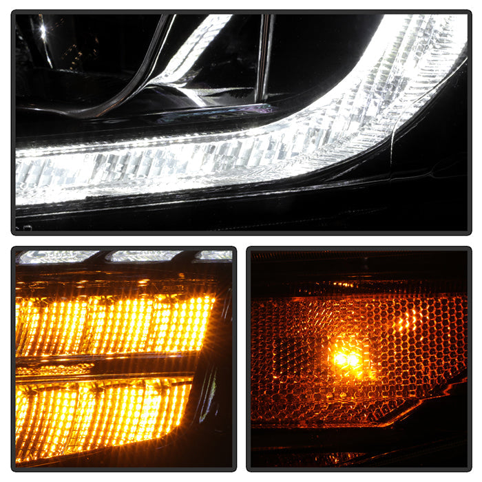 SPYDER Xtune 18-21 Chevrolet Traverse (HID Models) DRL LED Light Bar Projector Headlights - Black Chrome 9052828