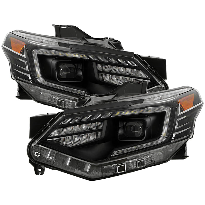 SPYDER 18-21 Chevy Traverse Xenon HID Models DRL LED Light Bar Projector Headlights - Black 9052811
