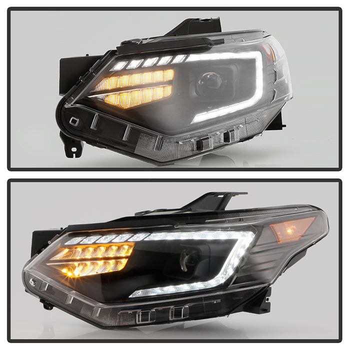 SPYDER 18-21 Chevy Traverse Xenon HID Models DRL LED Light Bar Projector Headlights - Black 9052811
