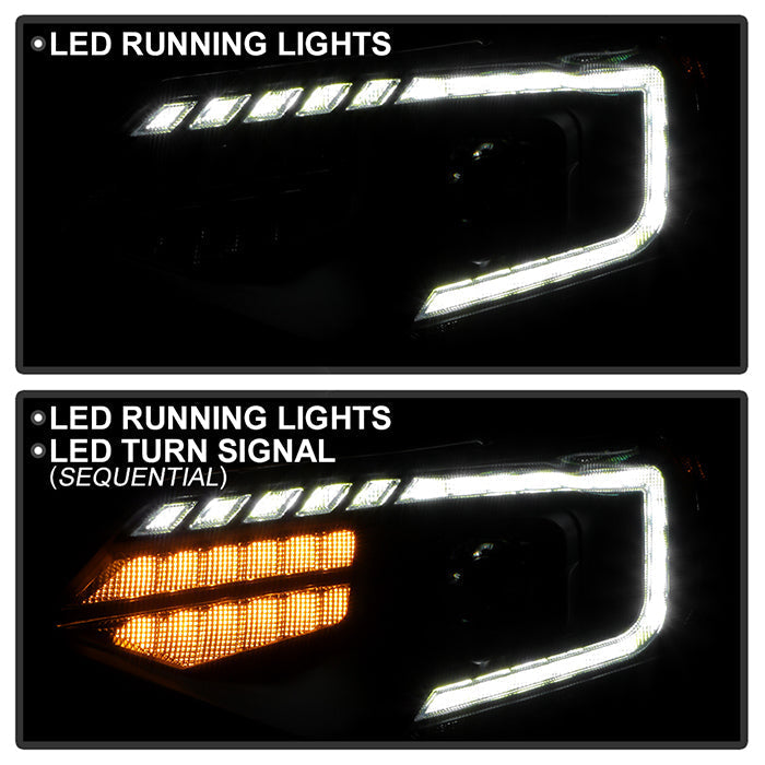 SPYDER 18-21 Chevy Traverse Xenon HID Models DRL LED Light Bar Projector Headlights - Black 9052811
