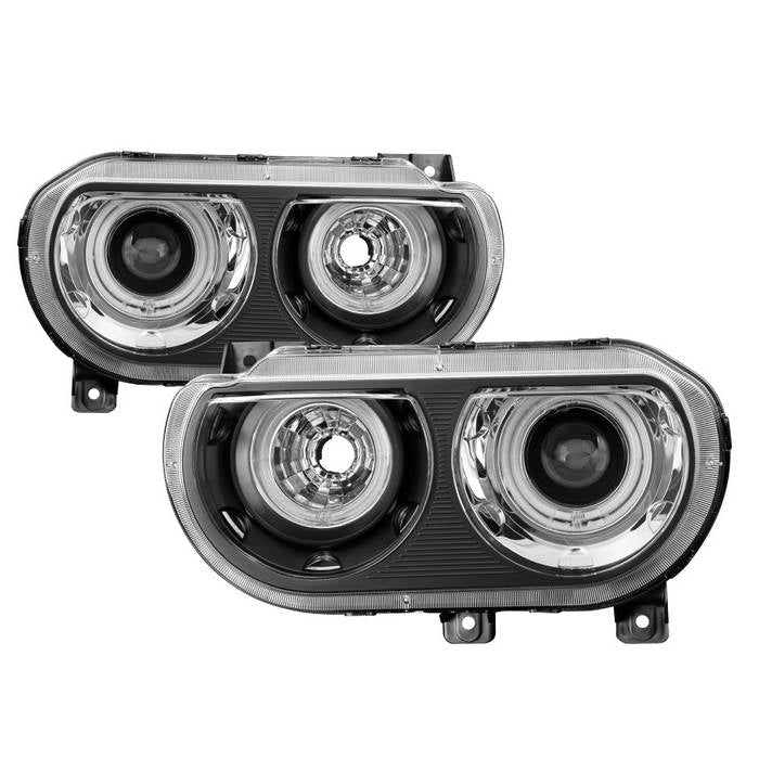 SPYDER xTune 08-14 Dodge Challenger CCFL Halo HID Projector Headlights - Black (PRO-JH-DCHAL08-CCFL-BK) 9036965