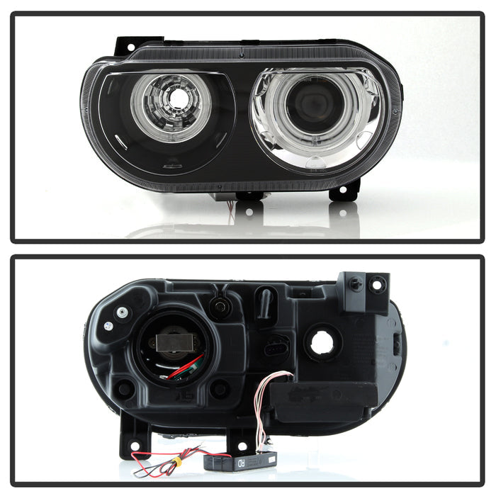 SPYDER xTune 08-14 Dodge Challenger CCFL Halo HID Projector Headlights - Black (PRO-JH-DCHAL08-CCFL-BK) 9036965