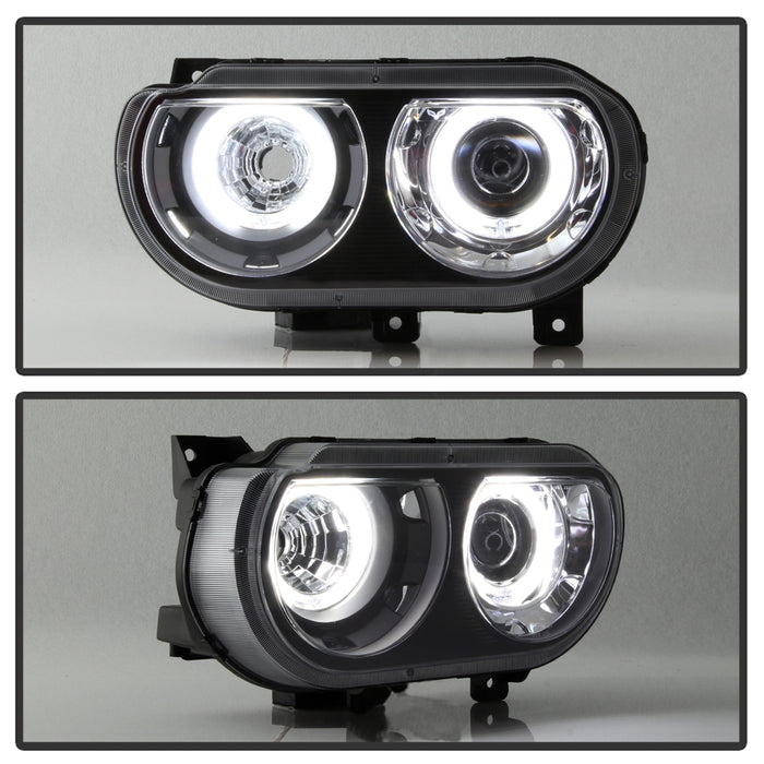 SPYDER xTune 08-14 Dodge Challenger CCFL Halo HID Projector Headlights - Black (PRO-JH-DCHAL08-CCFL-BK) 9036965
