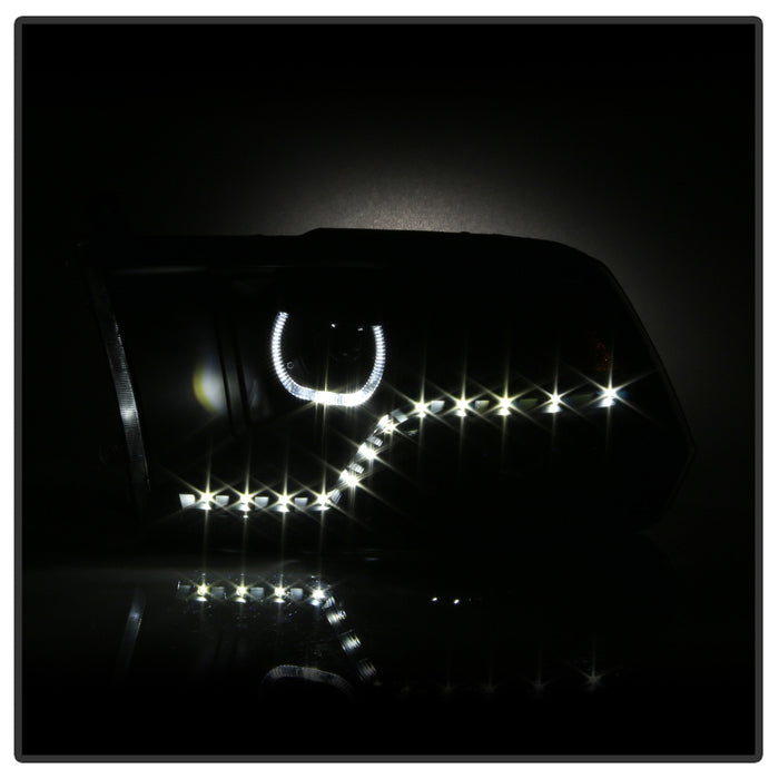 SPYDER xTune Dodge Ram 2009-2014 Halo LED Projector Headlights - Black PRO-JH-DR09-CFB-BK 9036729